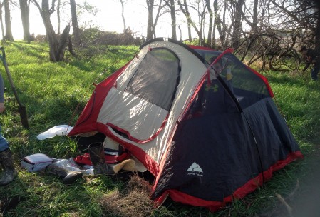 Their tent.  All 4 slept in this small tent.