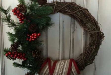 The ribbon on this wreath is just beautiful!  