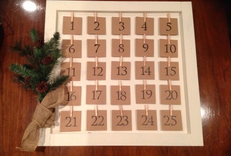 Hot glued the mini clothes pins.